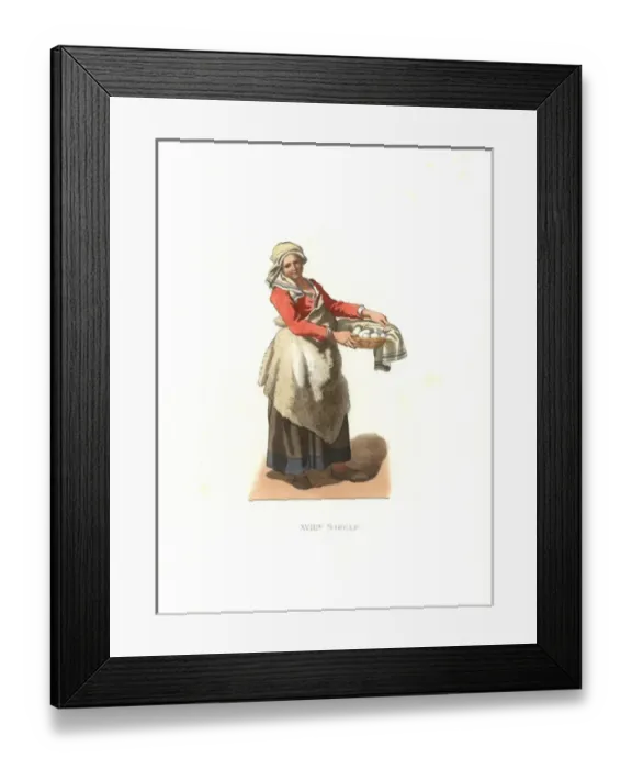 Framed Print : Woman of France, 16th century, from an engraving Framed Print : Woman of France, 16th century, from an engraving
