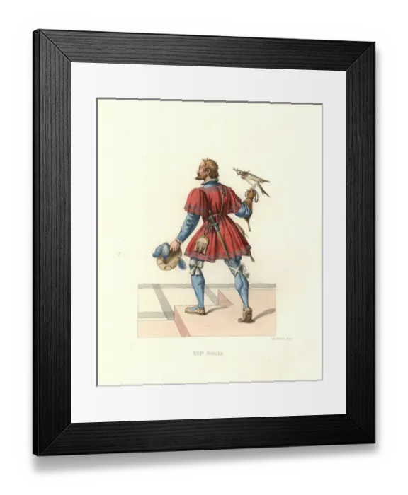 Framed Print : Falconer to Francis I, 16th century, from a Framed Print : Falconer to Francis I, 16th century, from a