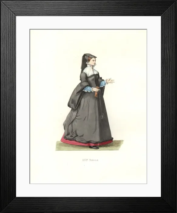 Framed Print : Woman of Paris, 16th century, in headdress Framed Print : Woman of Paris, 16th century, in headdress
