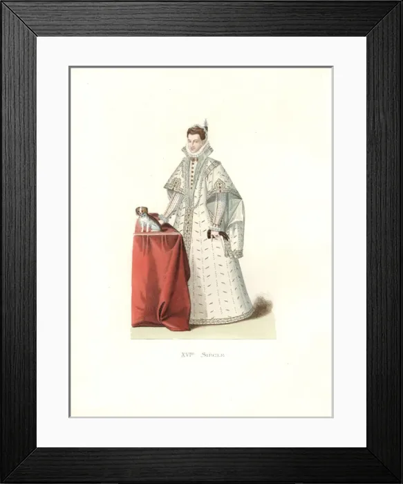 Framed Print : Italian noblewoman, 16th century, in ivory Framed Print : Italian noblewoman, 16th century, in ivory