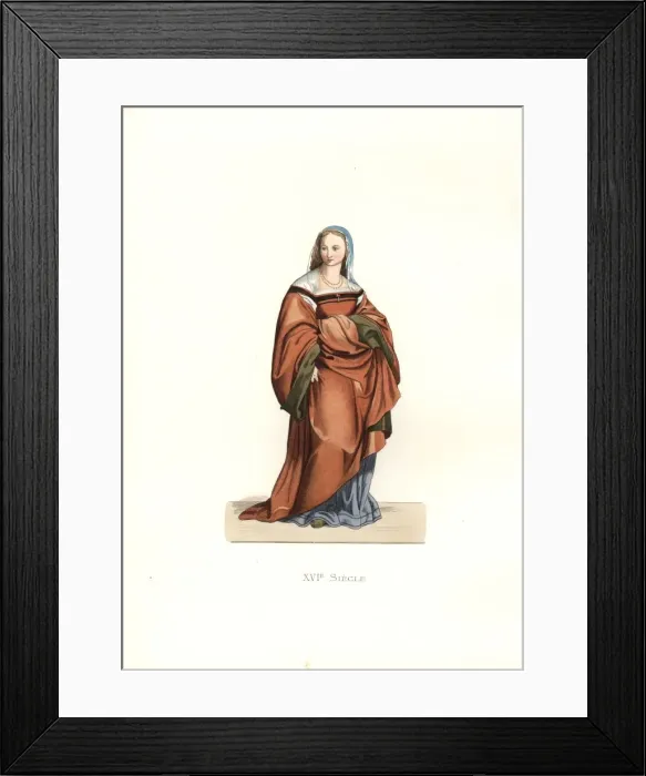 Framed Print : Lady of Florence, 16th century, in full gathered Framed Print : Lady of Florence, 16th century, in full gathered