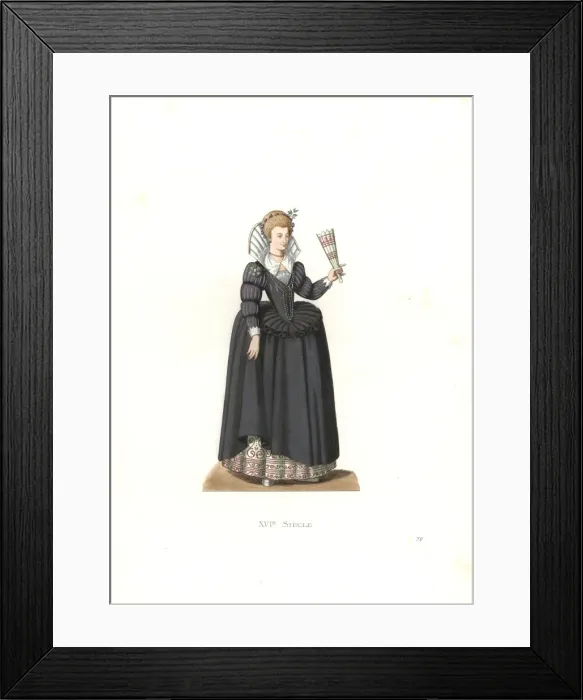Framed Print : French woman from the reign of King Henry III, 16th century Framed Print : French woman from the reign of King Henry III, 16th century