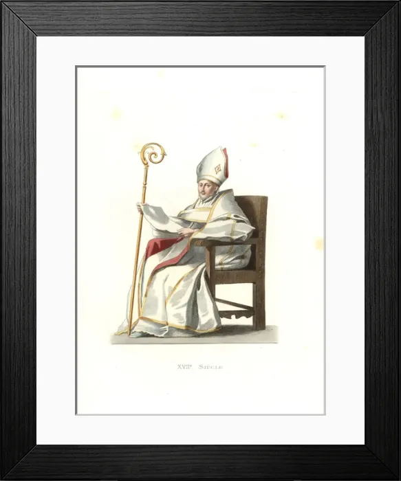 Framed Print : Spanish bishop, 16th century, from a painting by Murillo Framed Print : Spanish bishop, 16th century, from a painting by Murillo