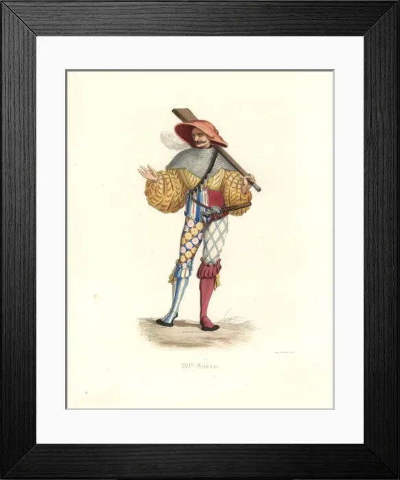 Framed Print : German arquebuser of the 16th century in chainmail Framed Print : German arquebuser of the 16th century in chainmail