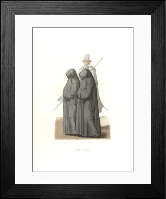 Framed Print : Mourning habits, 17th century, from the funeral Framed Print : Mourning habits, 17th century, from the funeral