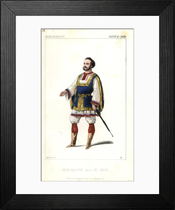 Framed Print : Gustave Roger in the role of Leon in le Juif Framed Print : Gustave Roger in the role of Leon in le Juif