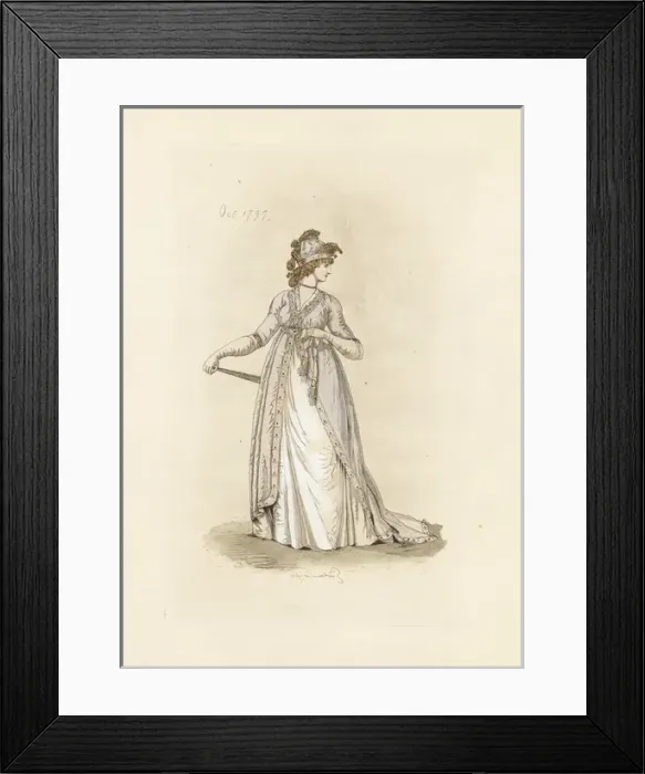 Framed Print : English woman in the fashion of October 1797 Framed Print : English woman in the fashion of October 1797