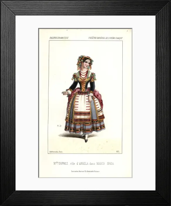 Framed Print : Mlle Caroline Duprez as Angela in Marco Spada Framed Print : Mlle Caroline Duprez as Angela in Marco Spada