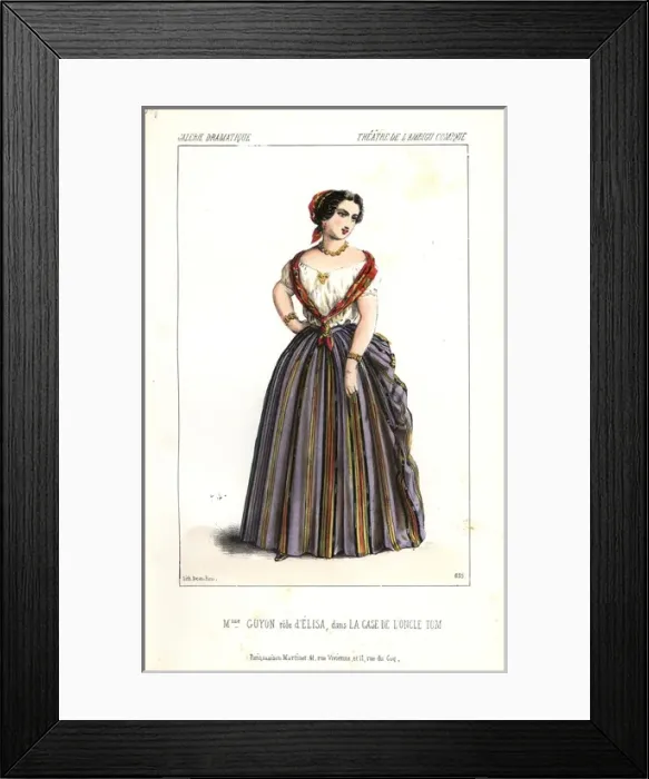 Framed Print : Madame Guyon as Elisa in La Case de l Oncle