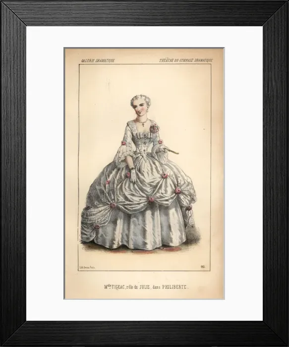 Framed Print : Mlle Figeac as Julie in Philiberte at the Gymnase Dramatique Framed Print : Mlle Figeac as Julie in Philiberte at the Gymnase Dramatique