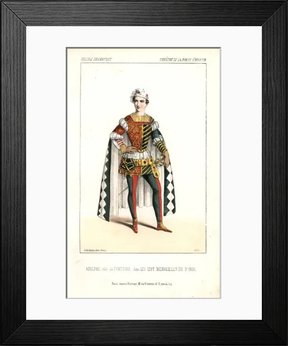 Framed Print : Adolphe Paert as Fortunio in Les Sept Merveilles Framed Print : Adolphe Paert as Fortunio in Les Sept Merveilles