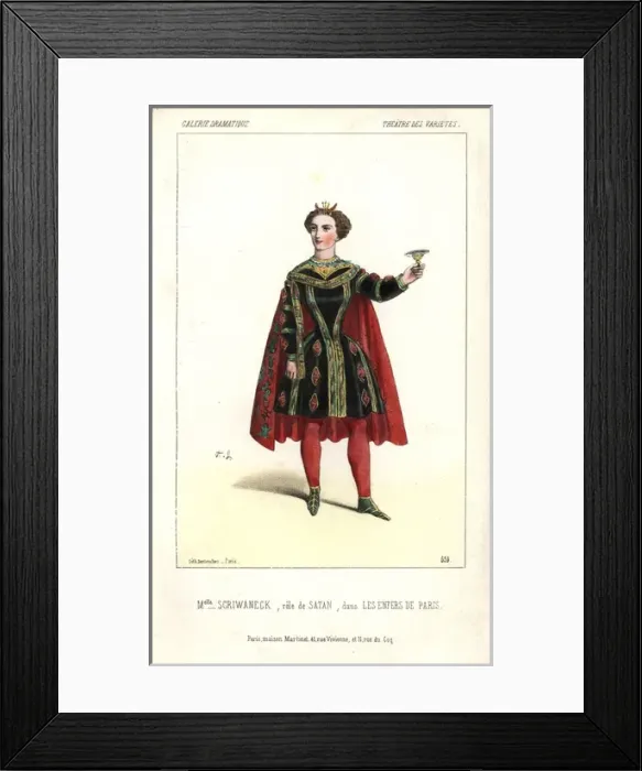 Framed Print : Mlle Scriwaneck in costume as Satan in Les Framed Print : Mlle Scriwaneck in costume as Satan in Les
