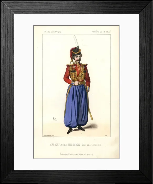 Framed Print : Arnault as Menzaroff in Les Cosaques Framed Print : Arnault as Menzaroff in Les Cosaques