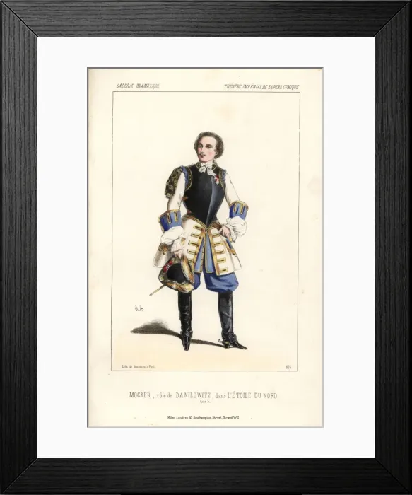 Framed Print : Mocker as Danilowitz in Meyerbeers comic opera Framed Print : Mocker as Danilowitz in Meyerbeers comic opera