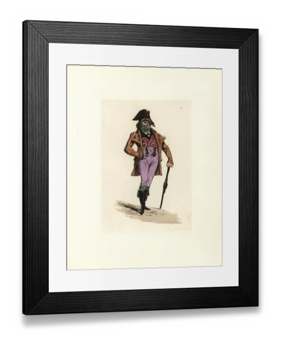 Framed Print : Costume of a Commis Marchand, Incroyable Framed Print : Costume of a Commis Marchand, Incroyable