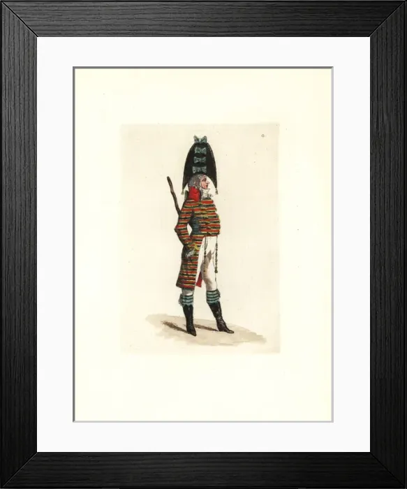 Framed Print : Costume of Malicorne, police agent of the Dutart school Framed Print : Costume of Malicorne, police agent of the Dutart school