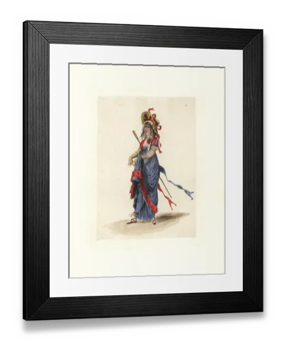 Framed Print : Costume of madame Henguerlot, merveilleuse Framed Print : Costume of madame Henguerlot, merveilleuse