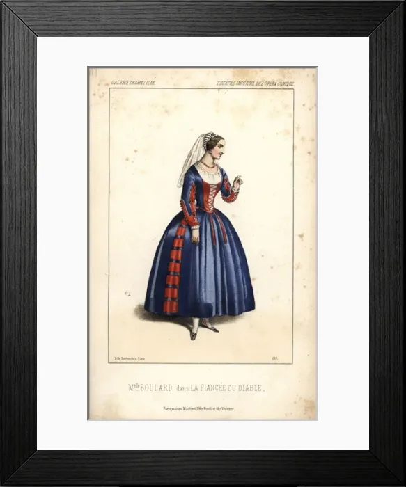 Framed Print : Mlle Boulard in La Fiancee du Diable at the Opera Comique Framed Print : Mlle Boulard in La Fiancee du Diable at the Opera Comique
