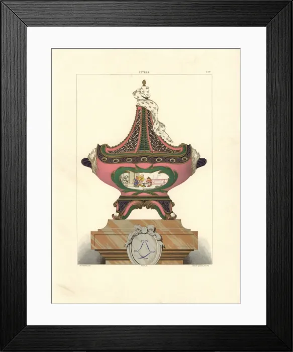 Framed Print : Vase in the style of a vessel with mast Framed Print : Vase in the style of a vessel with mast