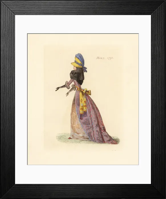 Framed Print : French woman wearing the fashion of March 1790 Framed Print : French woman wearing the fashion of March 1790