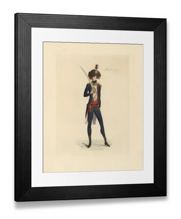 Framed Print : French soldier in uniform, April 1790 Framed Print : French soldier in uniform, April 1790