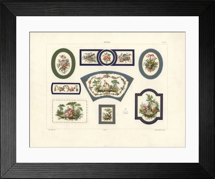 Framed Print : Decorative furniture plaques by Sevres Framed Print : Decorative furniture plaques by Sevres