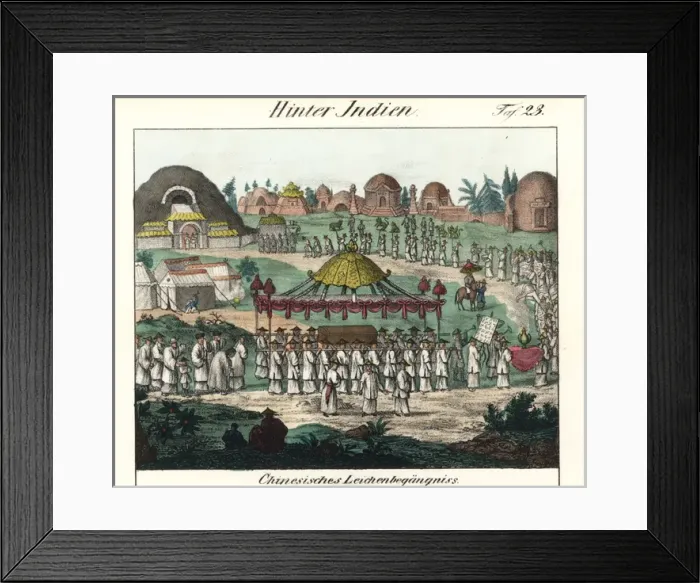 Framed Print : Chinese funeral procession with coffin on a Framed Print : Chinese funeral procession with coffin on a