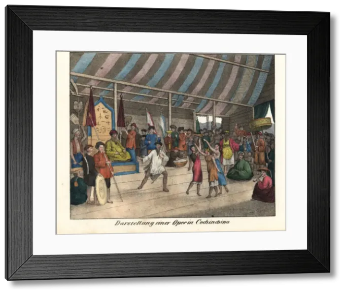Framed Print : Opera performance in Cochinchina (southern Vietnam)