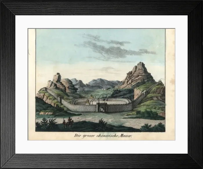 Framed Print : View of the Great Wall of China circa 1800 Framed Print : View of the Great Wall of China circa 1800