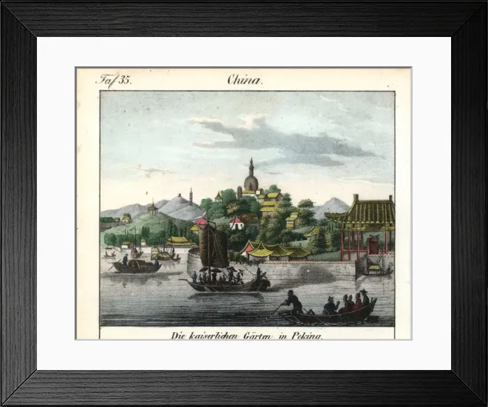 Framed Print : The imperial gardens of Summer Palace in Peking, circa 1800 Framed Print : The imperial gardens of Summer Palace in Peking, circa 1800
