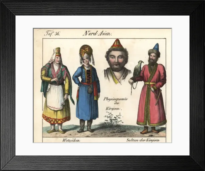 Framed Print : Udmurt women, the Sultan of Kyrgyz with a hawk Framed Print : Udmurt women, the Sultan of Kyrgyz with a hawk