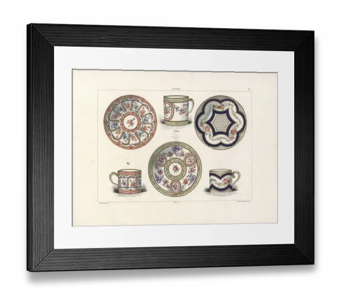 Framed Print : Cups and saucers of the Carree style Framed Print : Cups and saucers of the Carree style