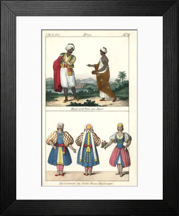 Framed Print : Algerian costumes, 1800s Framed Print : Algerian costumes, 1800s