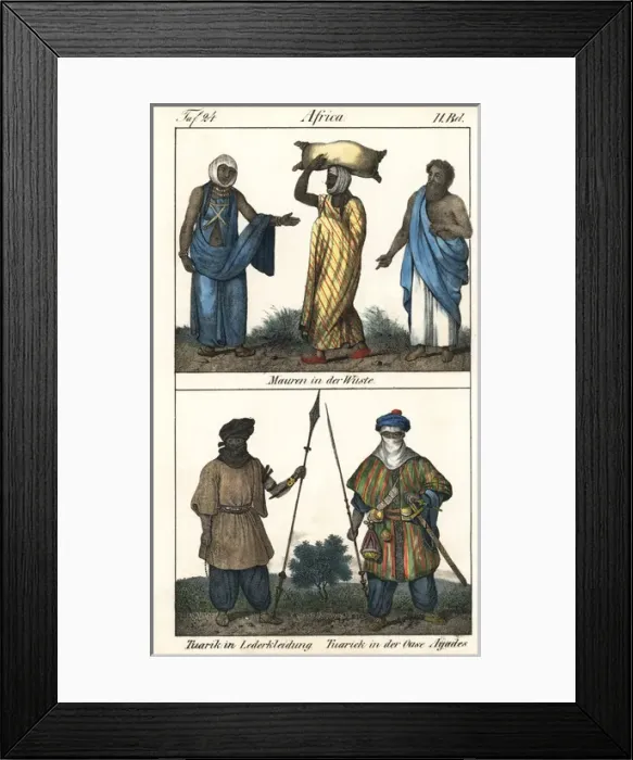Framed Print : Saharan costumes: Moors in the desert Framed Print : Saharan costumes: Moors in the desert