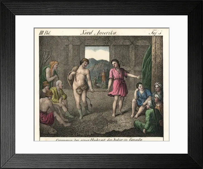 Framed Print : Wedding ceremony between natives of Canada Framed Print : Wedding ceremony between natives of Canada