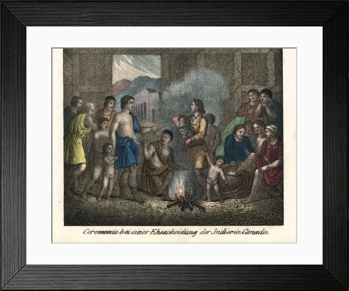 Framed Print : Divorce ceremony between natives of Canada Framed Print : Divorce ceremony between natives of Canada