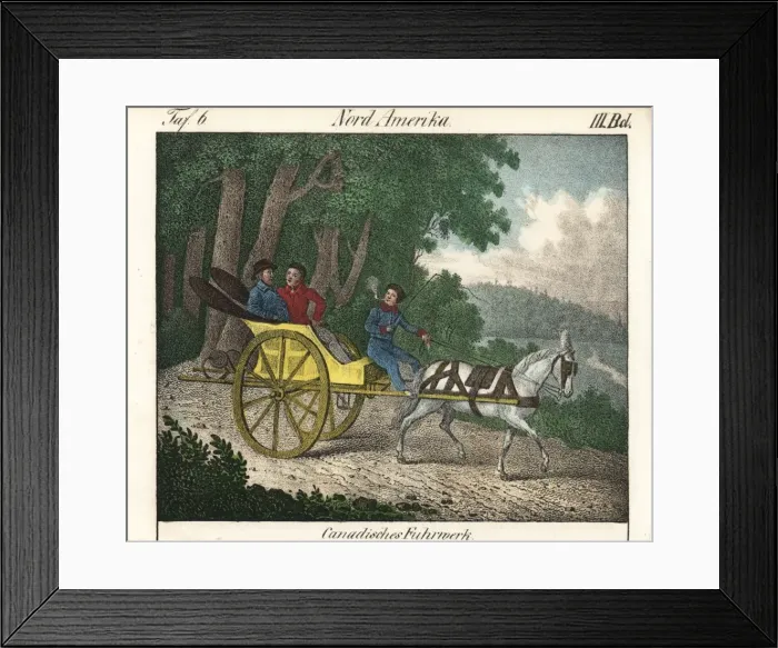 Framed Print : Canadian one-horse wagon with passengers Framed Print : Canadian one-horse wagon with passengers