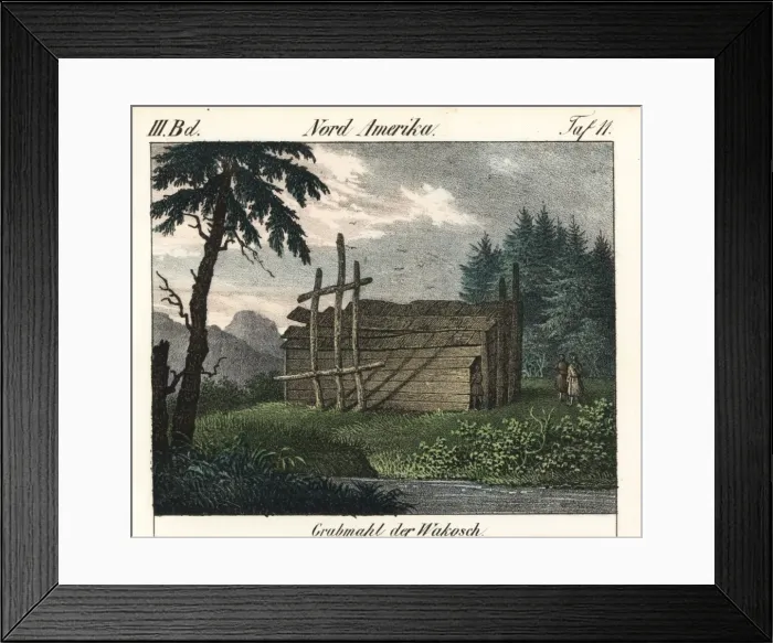 Framed Print : Wooden tomb of the Wakashan people, Vancouver, Canada Framed Print : Wooden tomb of the Wakashan people, Vancouver, Canada