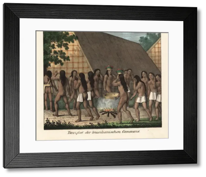 Framed Print : Dance festival of the Camacan in Bahia, Brazil Framed Print : Dance festival of the Camacan in Bahia, Brazil