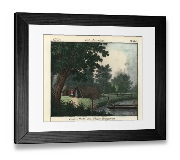 Framed Print : Fishing huts and boats on the river Braganca Framed Print : Fishing huts and boats on the river Braganca