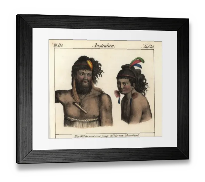Framed Print : Native Maori men of New Zealand Framed Print : Native Maori men of New Zealand