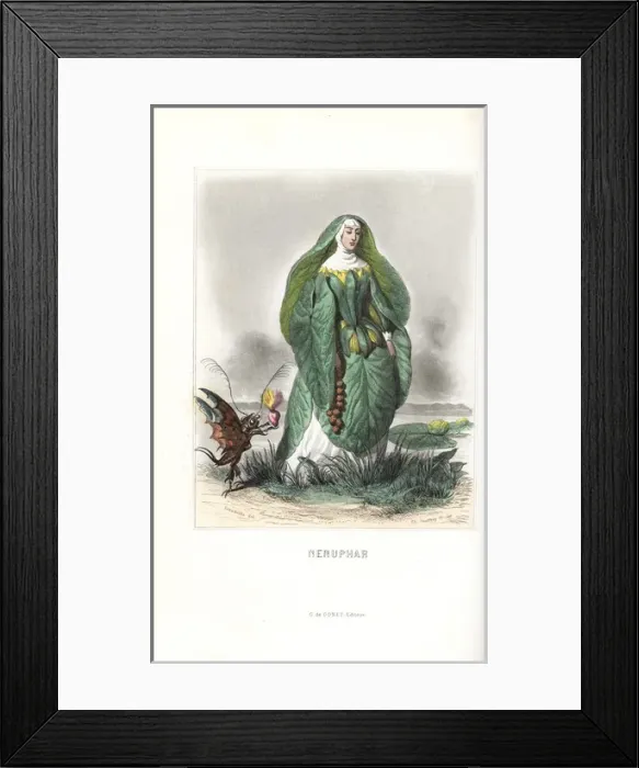 Framed Print : Waterlily flower fairy in nuns habit Framed Print : Waterlily flower fairy in nuns habit