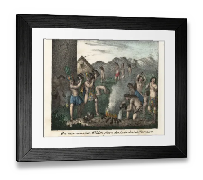 Framed Print : Mexican natives marking the end of the century with a ritual Framed Print : Mexican natives marking the end of the century with a ritual