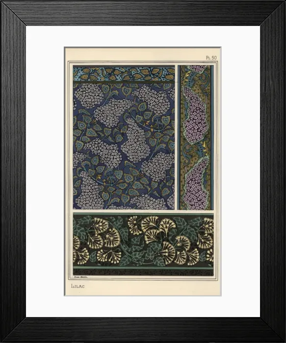 Framed Print : Lilac in art nouveau patterns Framed Print : Lilac in art nouveau patterns
