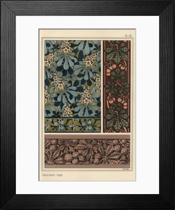 Framed Print : Chestnut tree in art nouveau patterns Framed Print : Chestnut tree in art nouveau patterns