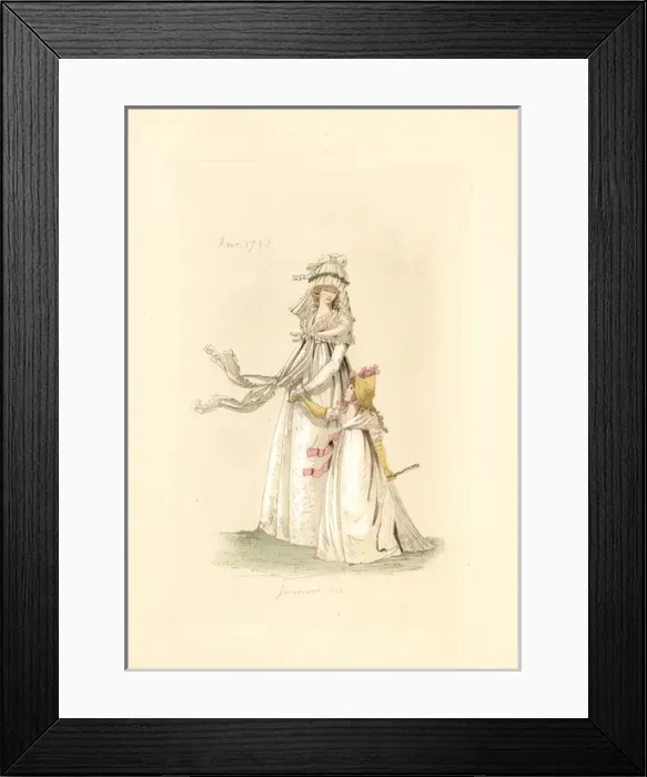 Framed Print : English woman in the fashion of August 1795 Framed Print : English woman in the fashion of August 1795