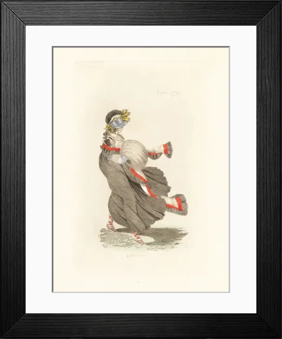 Framed Print : English woman in the fashion of April 1797 Framed Print : English woman in the fashion of April 1797