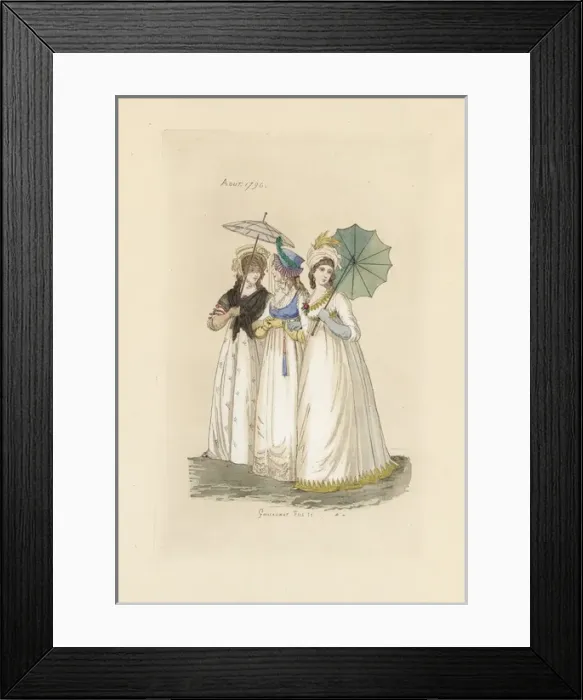 Framed Print : English women in the fashion of August 1796 Framed Print : English women in the fashion of August 1796