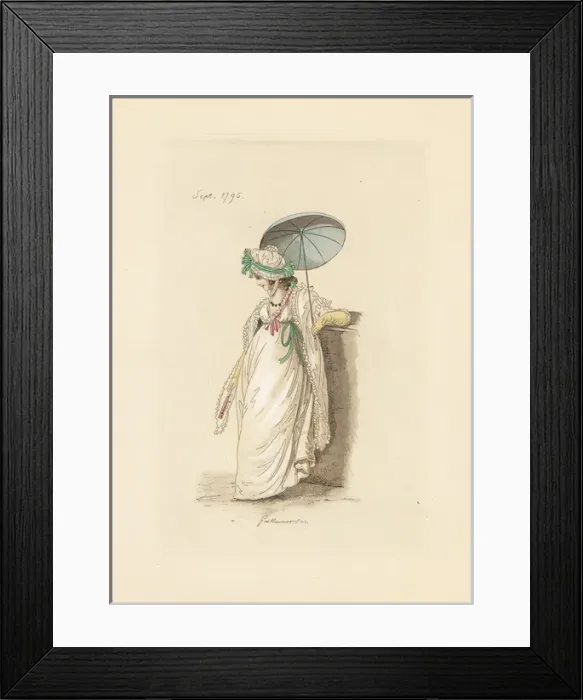 Framed Print : English woman in the fashion of September 1796 Framed Print : English woman in the fashion of September 1796