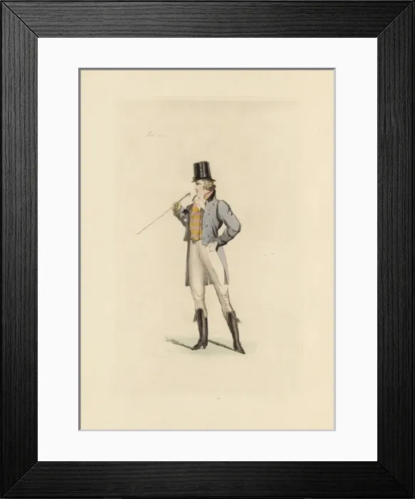 Framed Print : English man in the fashion of February 1803 Framed Print : English man in the fashion of February 1803